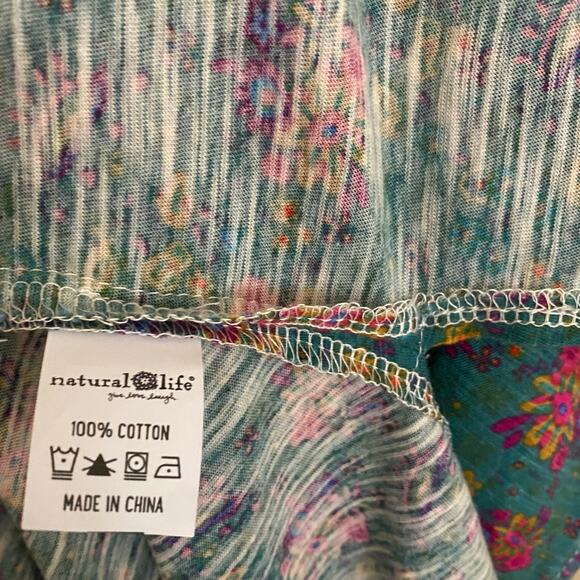 Natural Life The Hangout Tank Midi Dress Large Floral 100% Cotton Colorful Boho - Picture 6 of 10